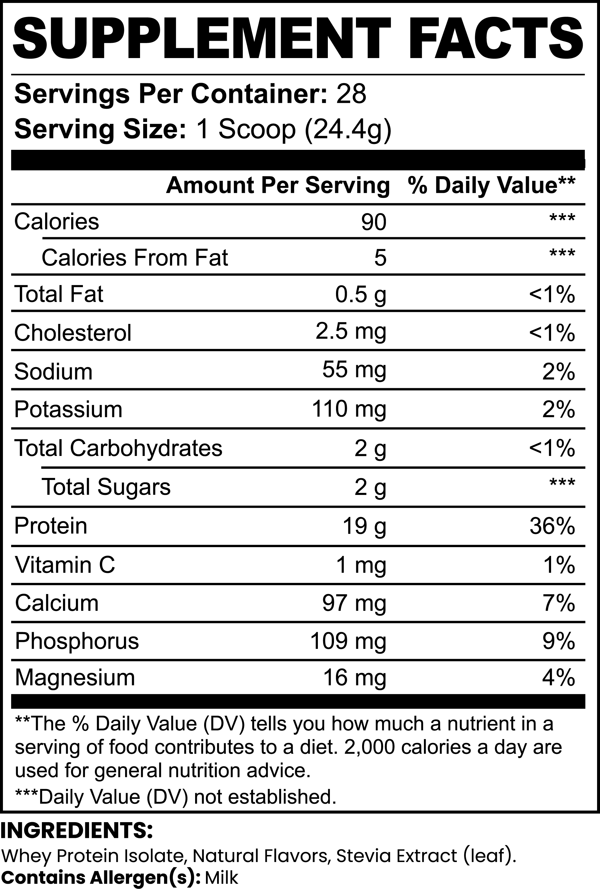 Proteína de suero (batido de leche de vainilla)